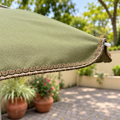 Detalhe do guarda-sol verde no jardim.png